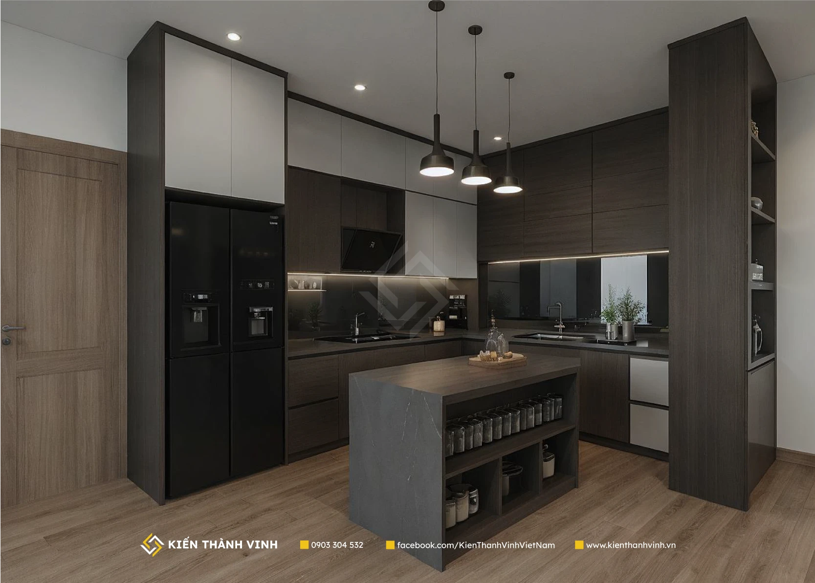 phòng bếp nhà phố 3 tầng sang trọng tạo dựng hạnh phúc Aristo Home