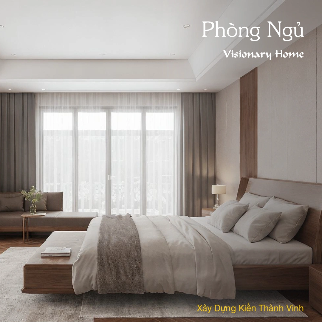 phòng ngủ nhà phố hiện đại với kiến trúc thẳng tầng Visionary Home
