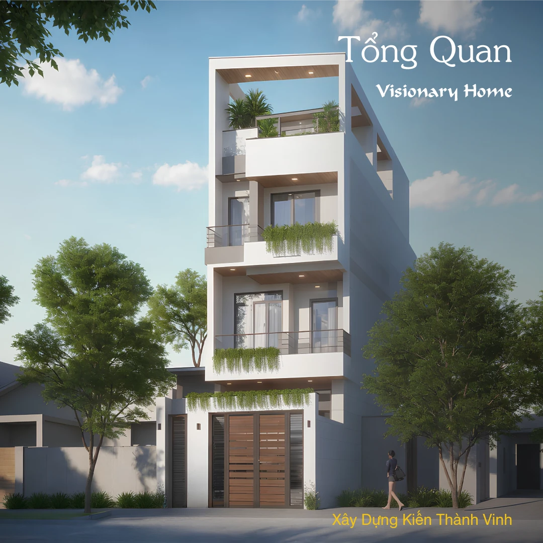 tổng quan nhà phố hiện đại với kiến trúc thẳng tầng Visionary Home