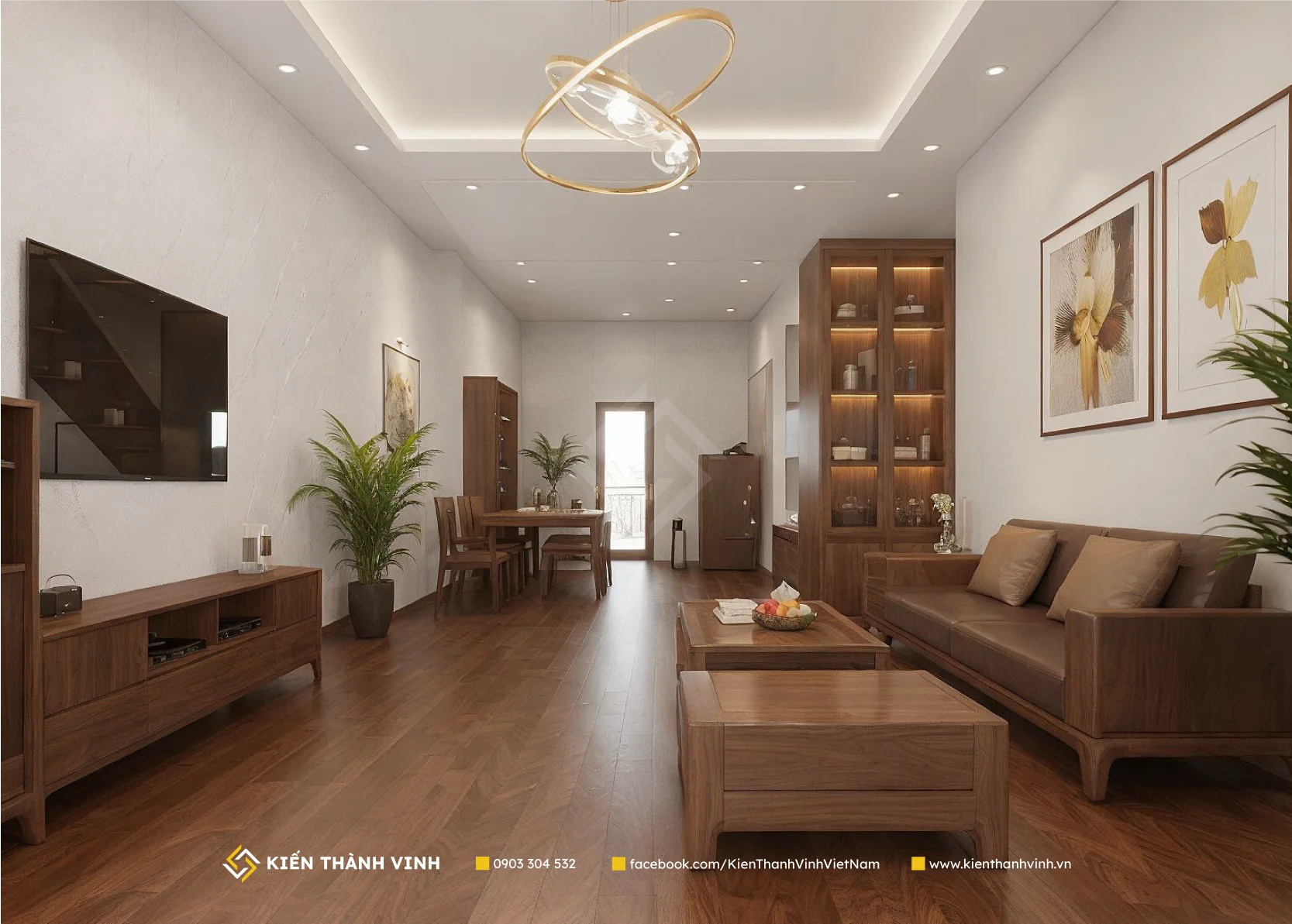 toàn cảnh phòng khách nhà phố 4 tầng hiện đại và tiện nghi Archilia House