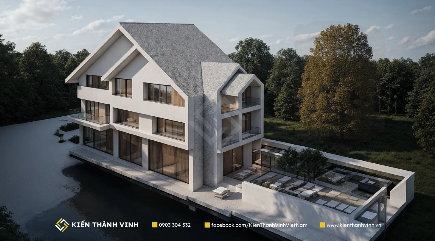 phối cảnh ngoại thất Cité Des Villas theo kiến trúc phá cách