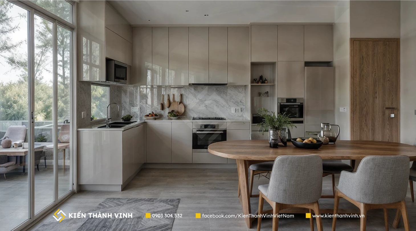 phối cảnh bếp Cité Des Villas theo kiến trúc phá cách