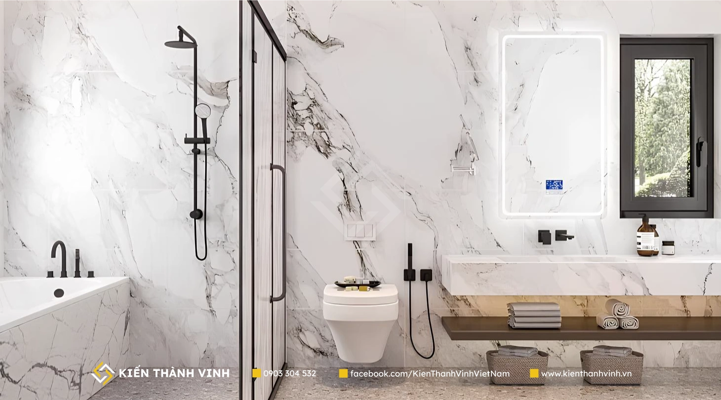 Việt House nội thất phòng tắm phong cách tối giản