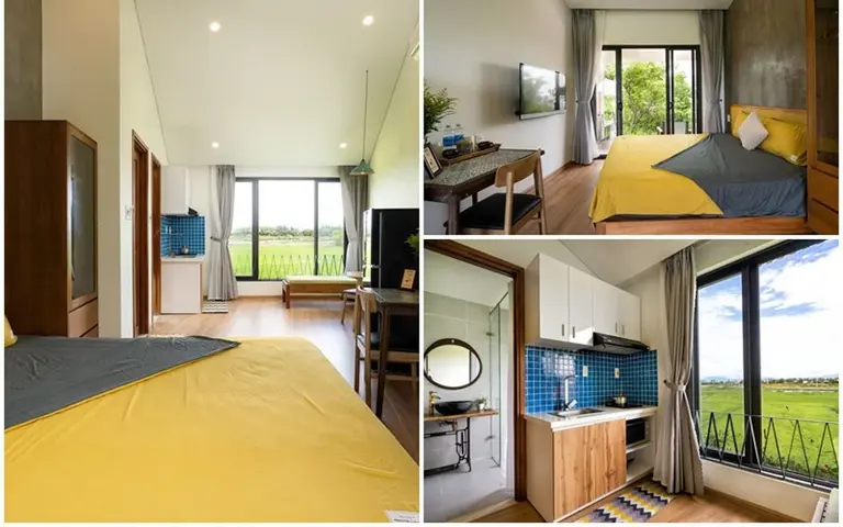 mẫu homestay Airbnb màu vàng