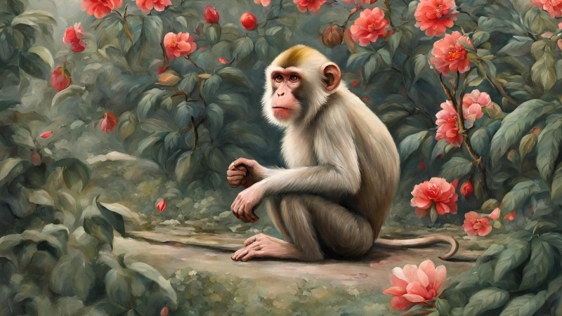 tuổi Thân với hoa màu hồng